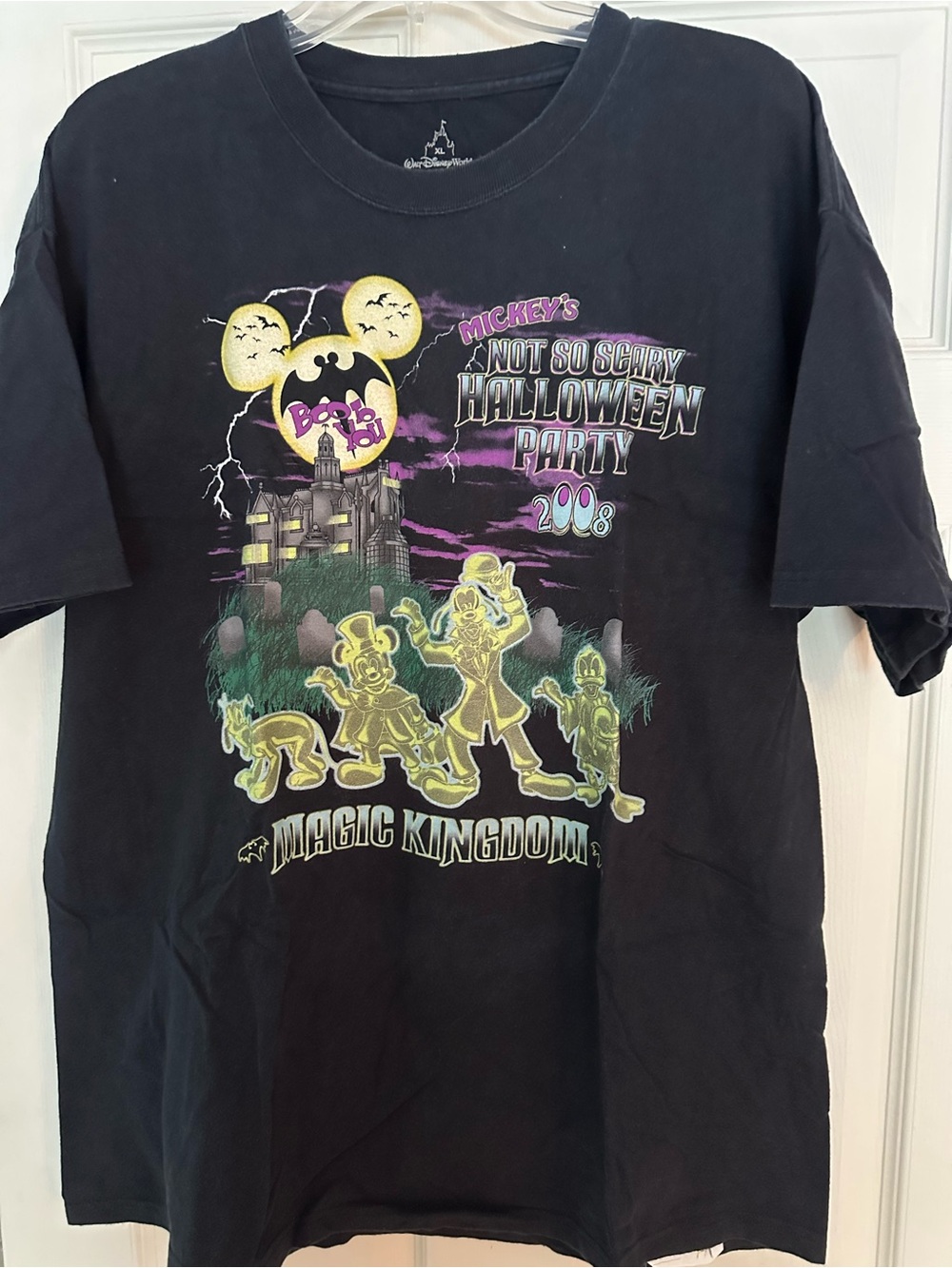 Disney Black Adult Tee Mickey's Not So Scary Halloween Party 2008